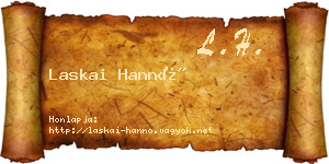 Laskai Hannó névjegykártya